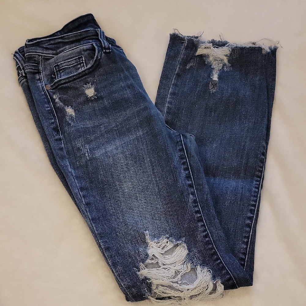High Contrast Slim Bootcut Destroyed Judy Blue Jeans